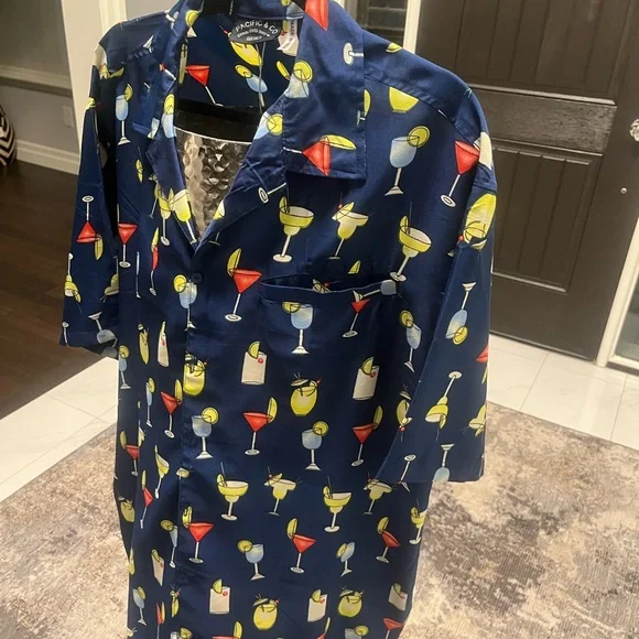 Pacific and Co mens take me on holidays cocktail evening shirt size large new! - Picture 11 of 16